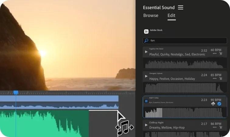 Musik an bearbeitete Clips anpassen